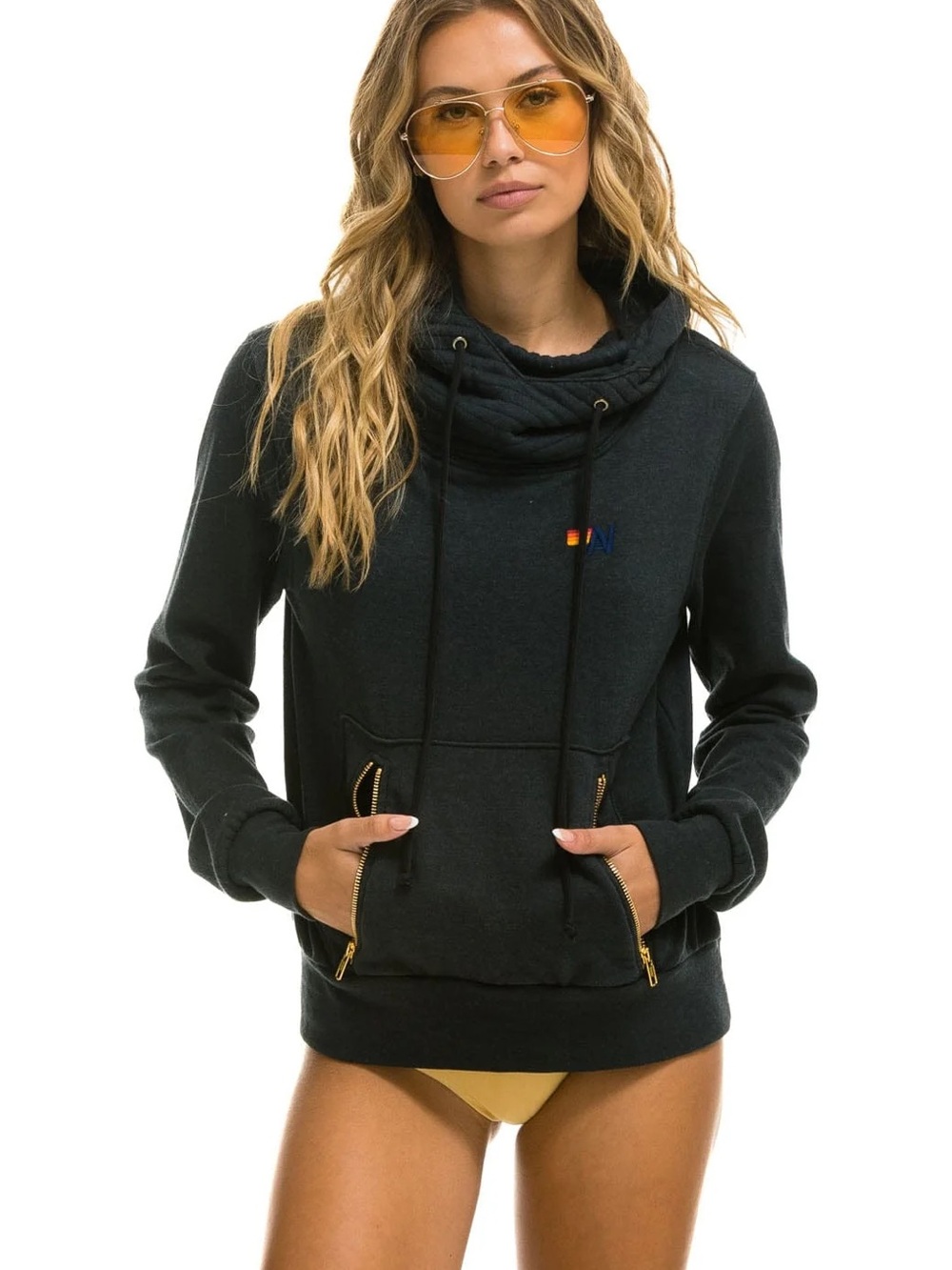 Aviator Nation NINJA PULLOVER HOODIE CHARCOAL sweatshirt